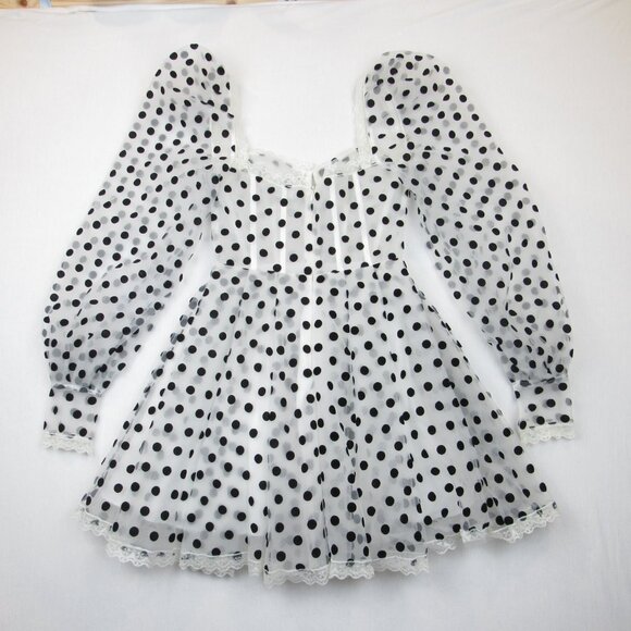 Vy’s Closet Fashion Polka Dot Dress Women's Size S Long Sleeve Lingerie. Sleeves - Picture 11 of 14